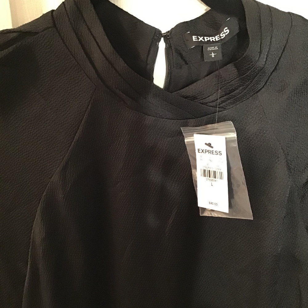 Black satin mini dress w/ tags